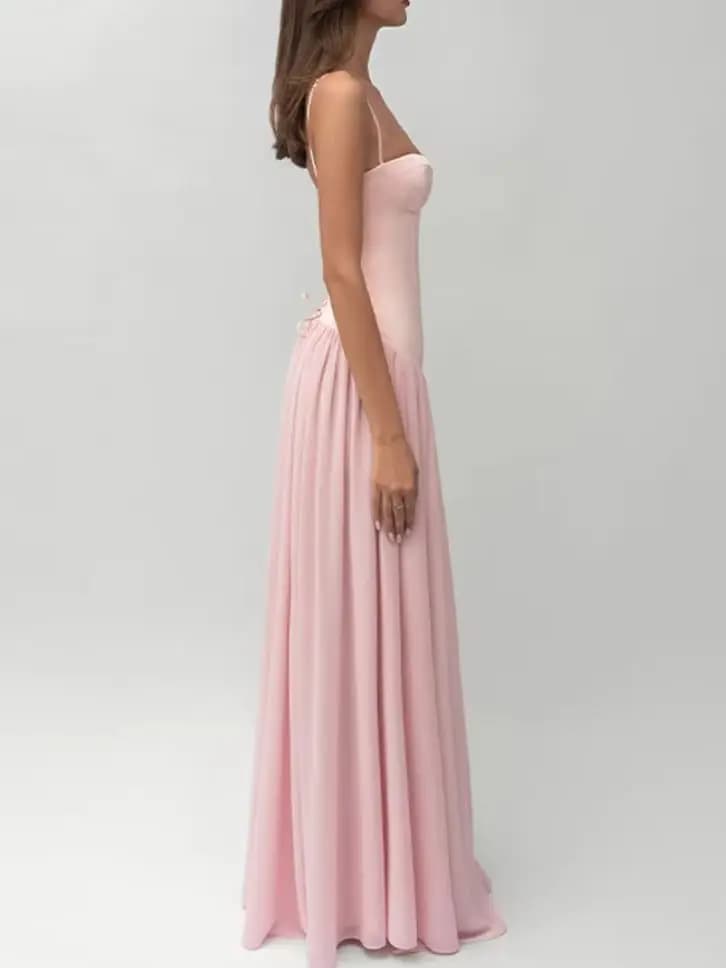 Sultry Elegant Maxi Dress Sexy Party Chiffon Slim Fit Formal Evening Gown Women Summer Date Night Trendy Streetwear