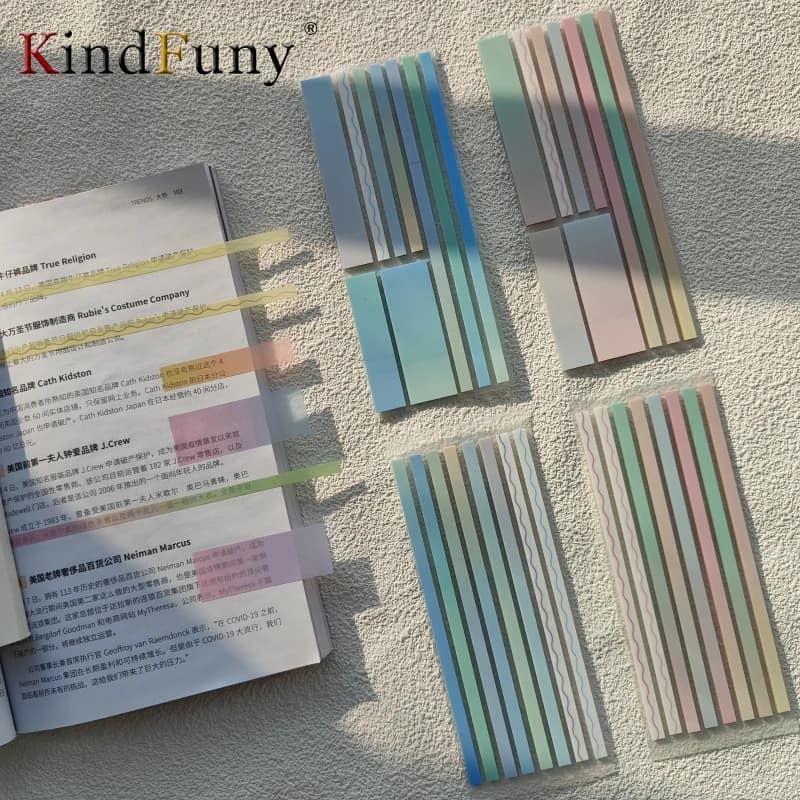 علامات صفحات لاصقة ملونة 160/180 قطعة، علامات ملفات مقاومة للماء، ملصقات فهرسة قابلة لإعادة الاستخدام