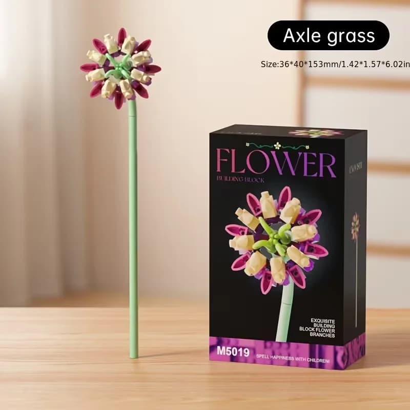 Building block flower set, DIY floral decoration kit, suitable for desktop decoration and room accessories – a perfect gift idea - 5