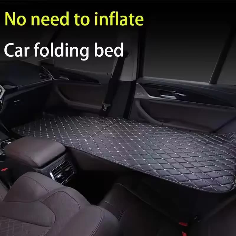 Outdoor Car Sleeping Pad Foldable Camping Bed For SUV Back Seat Wooden Base High Density Foam Mattress Portable Travel - 5