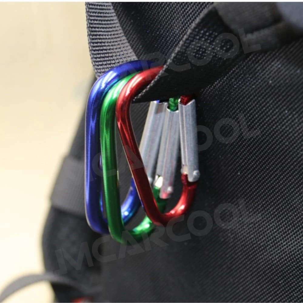 JMCARCOOL حلقة تسلق ألومنيوم، 1 قطعة، سلسلة مفاتيح، مشبك تسلق، زر أمان، خطاف تخييم وتنزه - 5