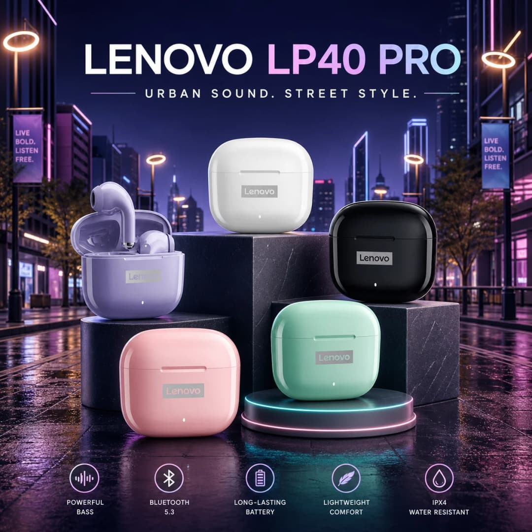 NEW Lenovo LP40 Pro TWS Bluetooth 5.3 Quick Connect Earphones  Ergonomic  Design  Headphones Powerful Transmission Speed Headset - 6