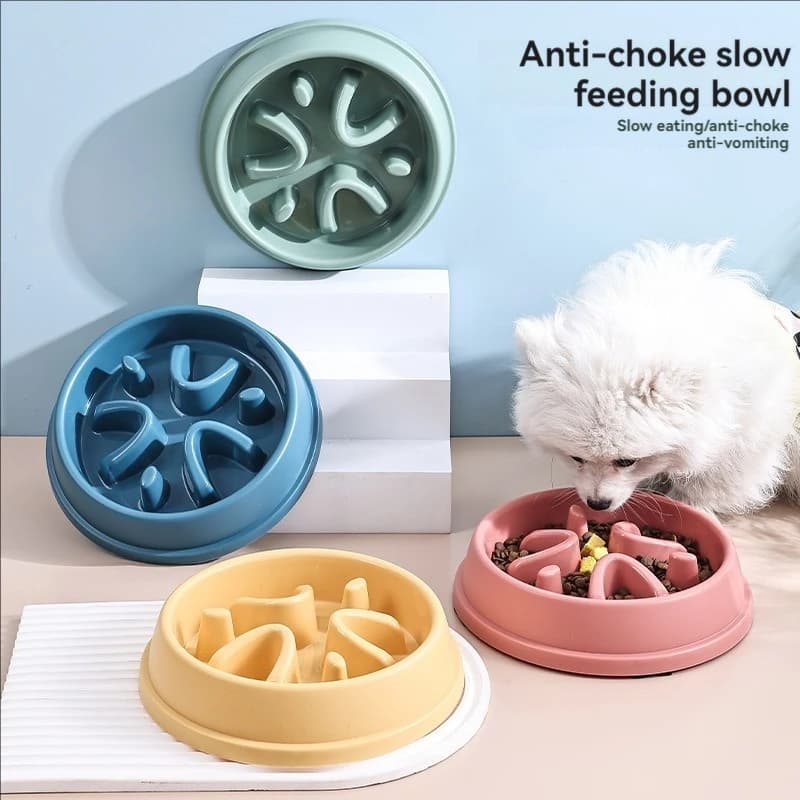 Pet Supplies Dogs and Cats Slow Food Bowl Puzzle Non-Choking Non-Slip Slow Feeder Thickened Plastic Plate Bowl Pet Feeding Bowl - 2