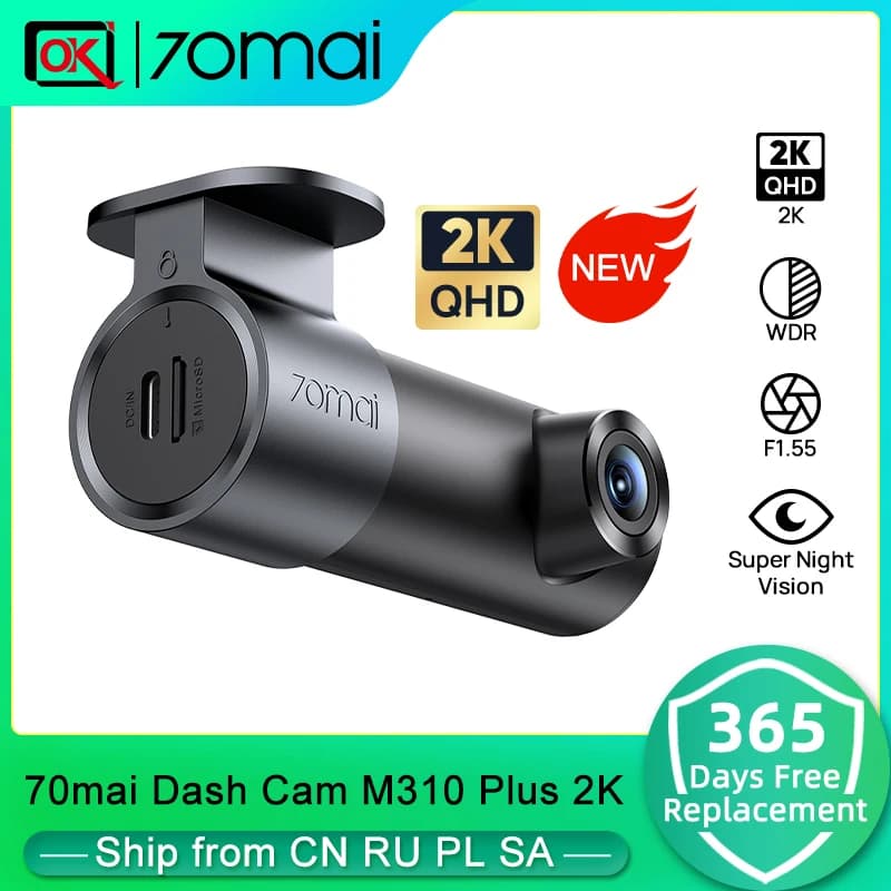 70mai Dash Cam M310 Plus 2K 24H Parking Mode Super Night Vision Support Buffered Emergency Recording and Time-Lapse Recording
