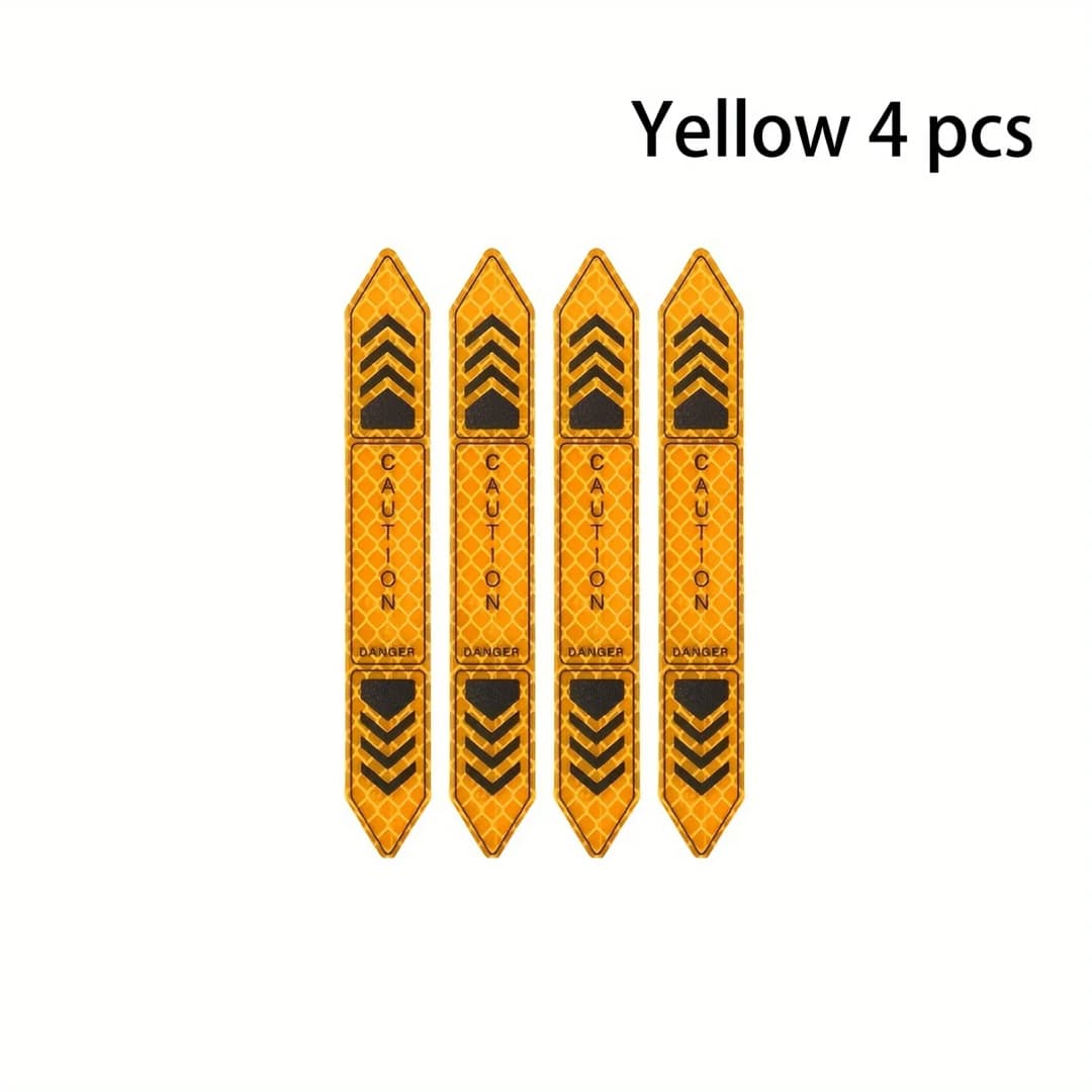 4 ملصقات عاكسة لأبواب السيارة، تصميم شيفron أخضر، 5.51x4.72 إنش، PVC - 5