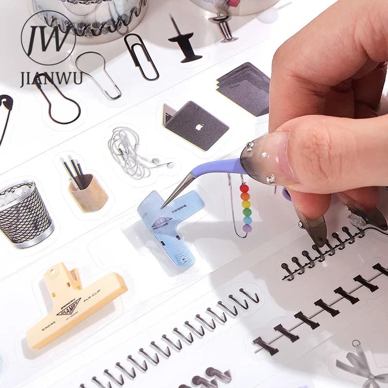 شريط JIANWU 30mm*200cm من سلسلة Time Archive، أدوات يوميات كلاسيكية، مواد كولاج PET، أدوات مكتبية إبداعية DIY - 3