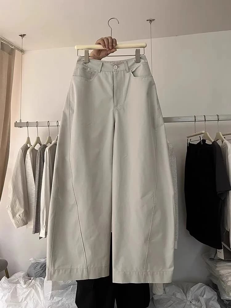 Korean Style Casual Pants Women's Spring Autumn Summer High Waist Wide Leg Pants Cover Hip Hide Flaws Slimming Versatile Trou... - 4