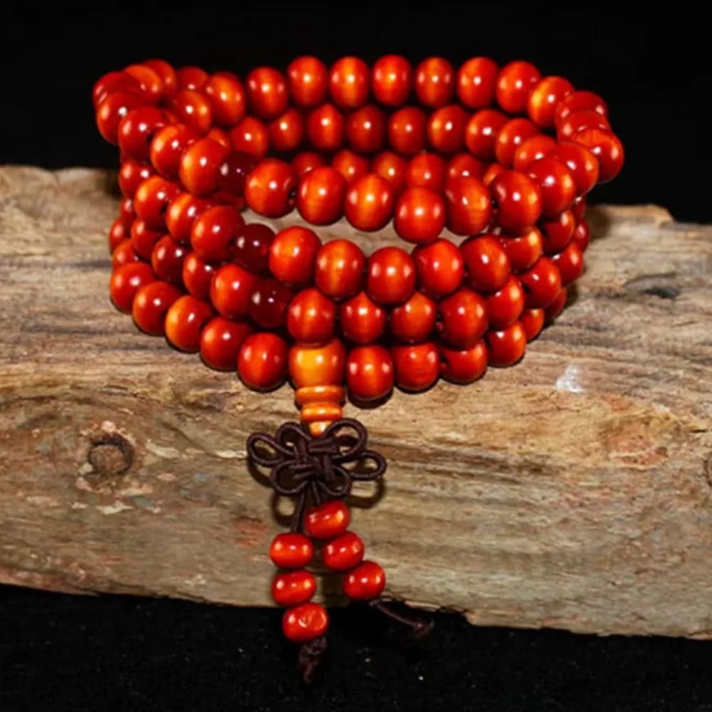 Natural Sandalwood Bracelet Men Buddhist Buddha Meditation Bead Bracelet For Women Prayer 108 Beads Rosary Hanging Decoration - 4