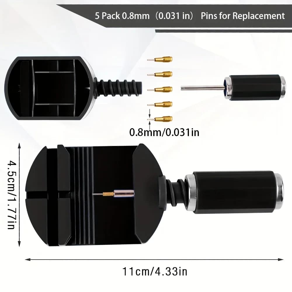 11pcs Watch Link Removal Tool Kit, Watch Band Tool Strap Chain Pin Remover Repair Tool Kit For Watch Band Strap Adjustment, Watc - 3