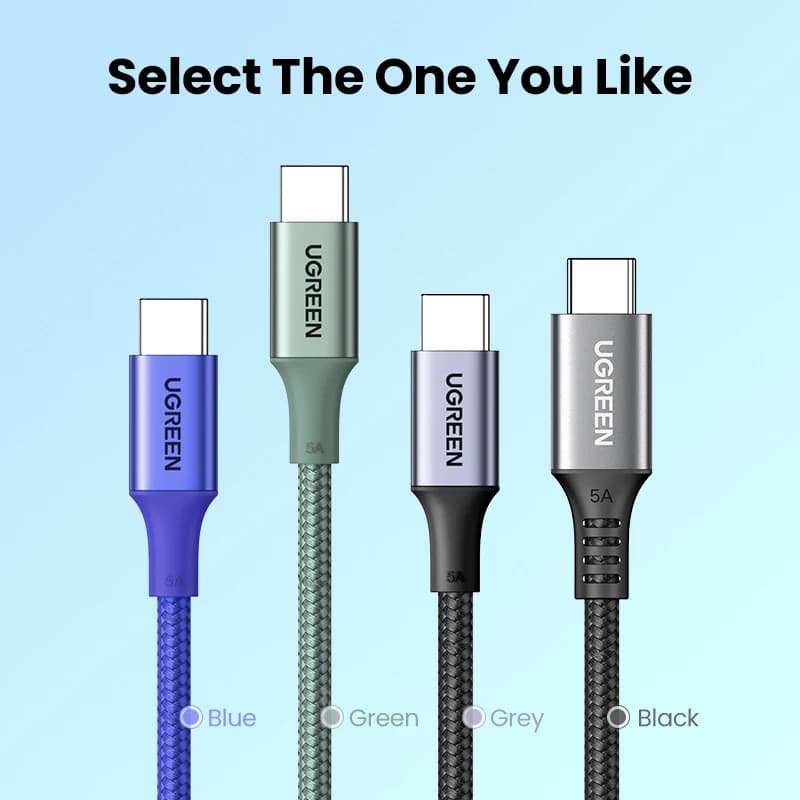 كابل USB-C من UGREEN يدعم PD 100 واط للشحن السريع لهواتف آيفون 17 و16 وماك بوك وسامسونج S26 وآيباد وشاومي - 4
