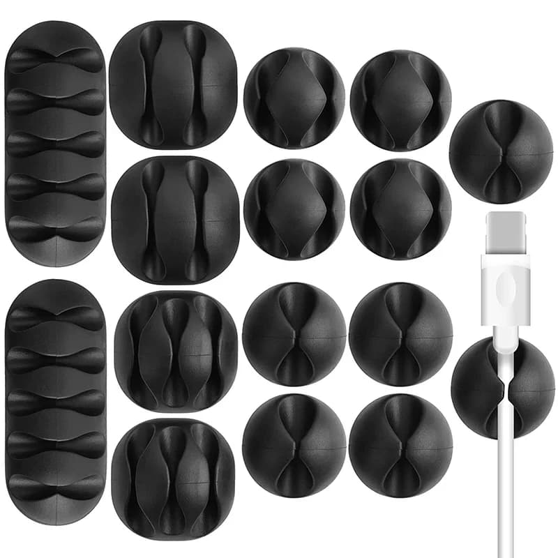 مشابك كابل سيليكون لإدارة سطح المكتب ، سلك USB ، مشابك متوافقة ، شاحن هاتف خلوي ، منظم سلك كابل ، حامل للمنزل والسيارة