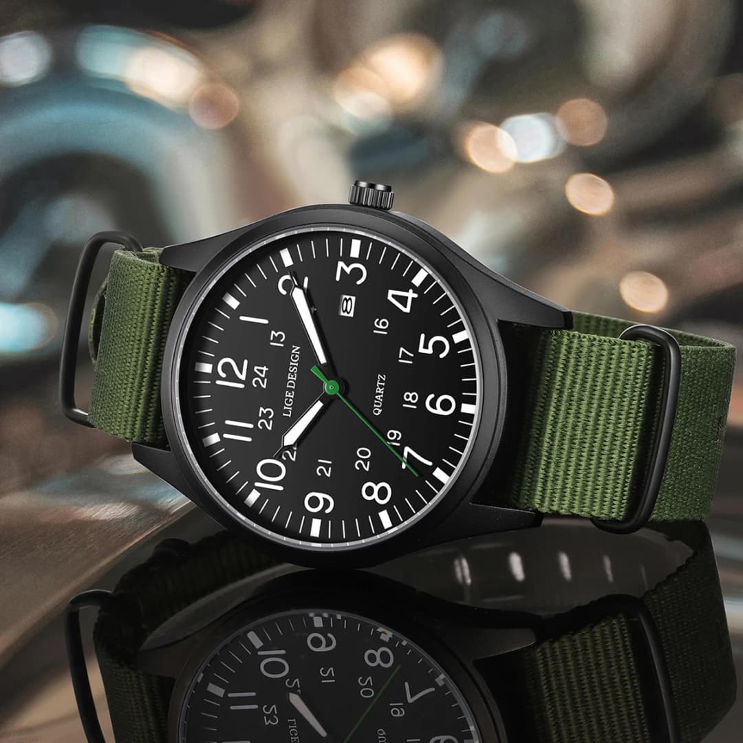 LIGE Fashion Mens Watches Luminous Hands Clock Luxury Military Sports Date Quartz Wristwatch Men Casual Nylon Watch Reloj Hombre - 2