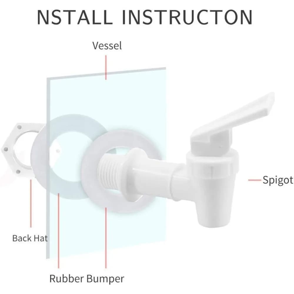 صنبور بلاستيك لزجاجة النبيذ الزجاجية مع فلتر، برميل خزان مياه، صمام موزع مياه، حنفية تبديل - 5