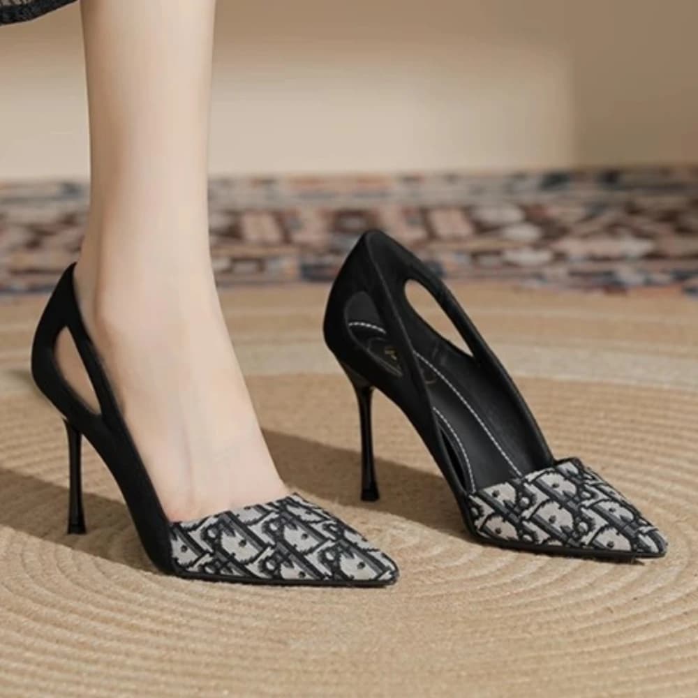 Embroidered Sandals Women Fashion Pointed Heeled 2025 Summer Luxury Heeled High Heels Women Shoes Shallow Casual High Sandals