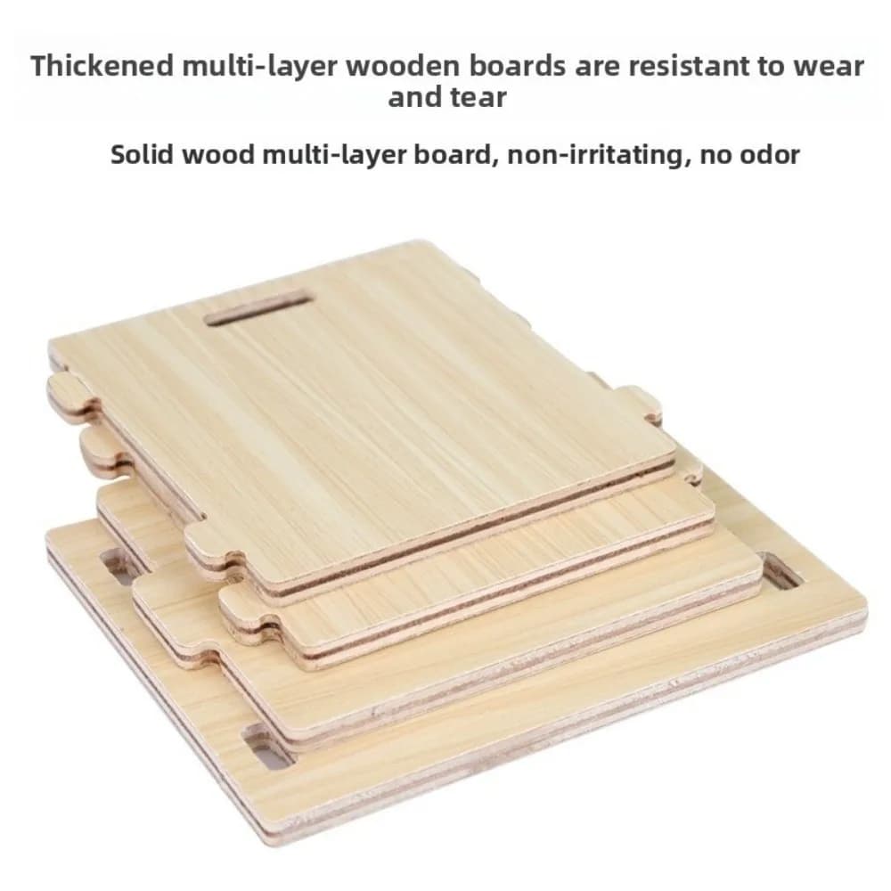 New Wooden Hamster Villa Chewable Durable Seesaw Swing Cage Accessories Easy to Install Hamster Climb Toy Pet Supplies - 2