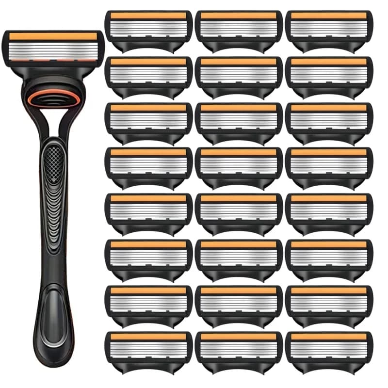 Razor Classic 6 Edge Safety Razor for Mens Shaving&Womens Hair Removal 27 Shaving Blades Manual Shaver safety razor