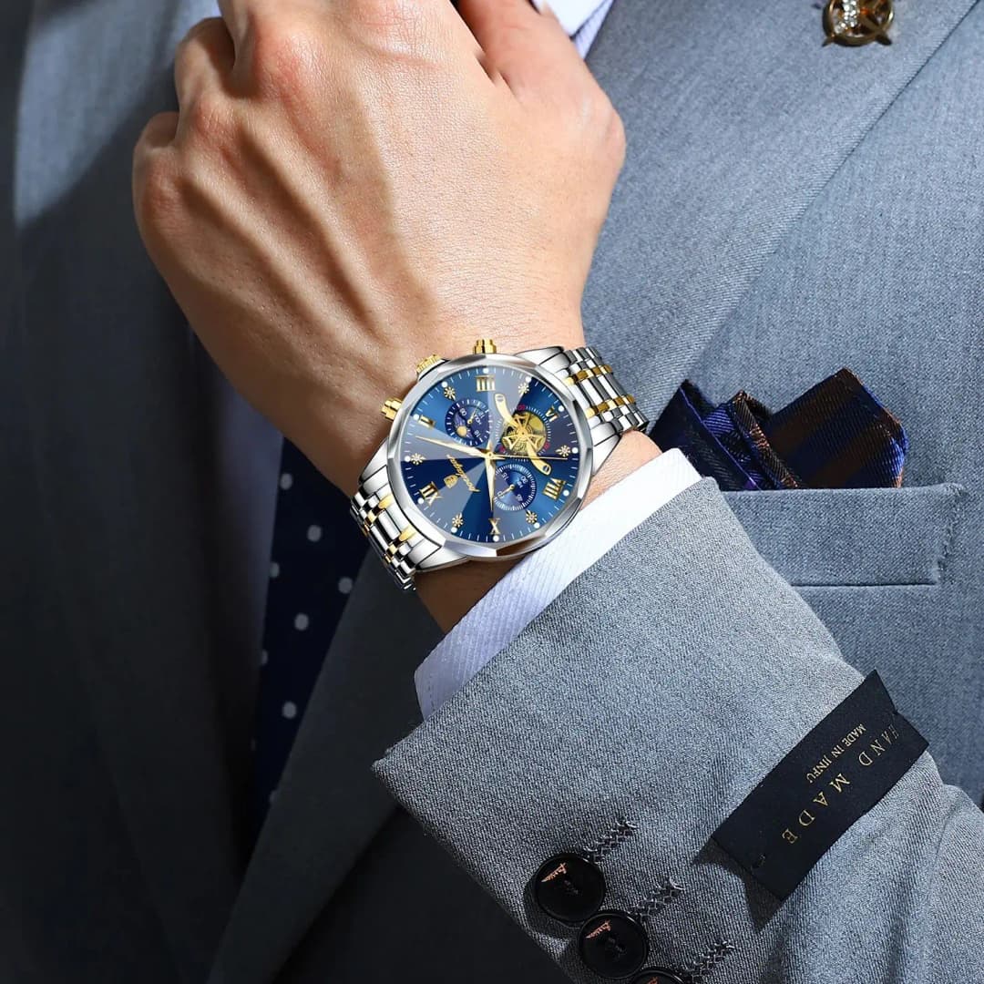 ساعة POEDAGAR فاخرة للرجال أصلية مقاومة للماء مضيئة كرونوغراف ساعة يد للرجال من الفولاذ المقاوم للصدأ كوارتز ساعات رجالية ريلوج - 5