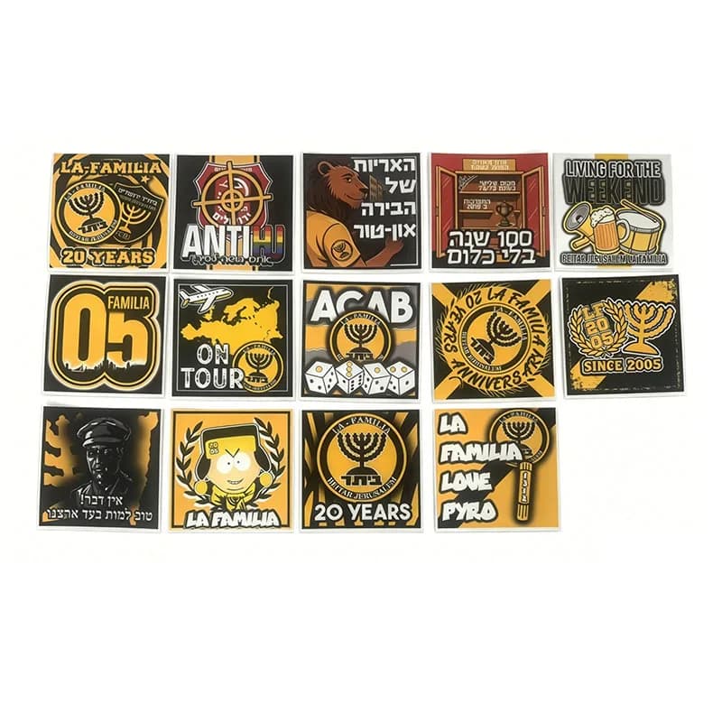 8 types 9*9cm La Familia LF2005 Beitar Decoration Stikers for Bag Cup Wall Fridge BYSK024-37 (Group ΙV)