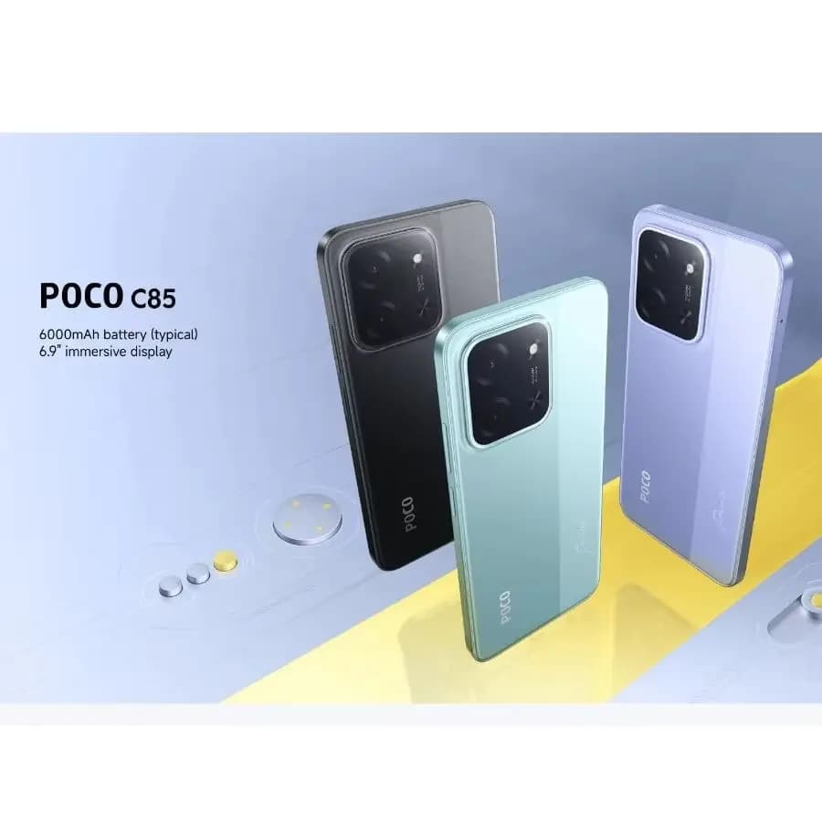 هاتف POCO C85 الإصدار العالمي، طراز 2026، ذاكرة 8 جيجابايت + 256 جيجابايت، شاشة HD كبيرة 6.9 بوصة، بطارية 5000 مللي أمبير تدوم طويلاً، شريحتين - 4