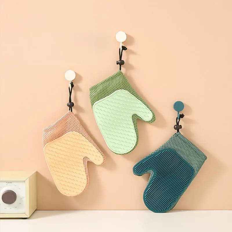 Pet Grooming Glove Efficient Cat Dog Hair Remover Gentle Massage Tool Double Sided Brush Stress Free Easy Hand Wash Remover Glov - 4