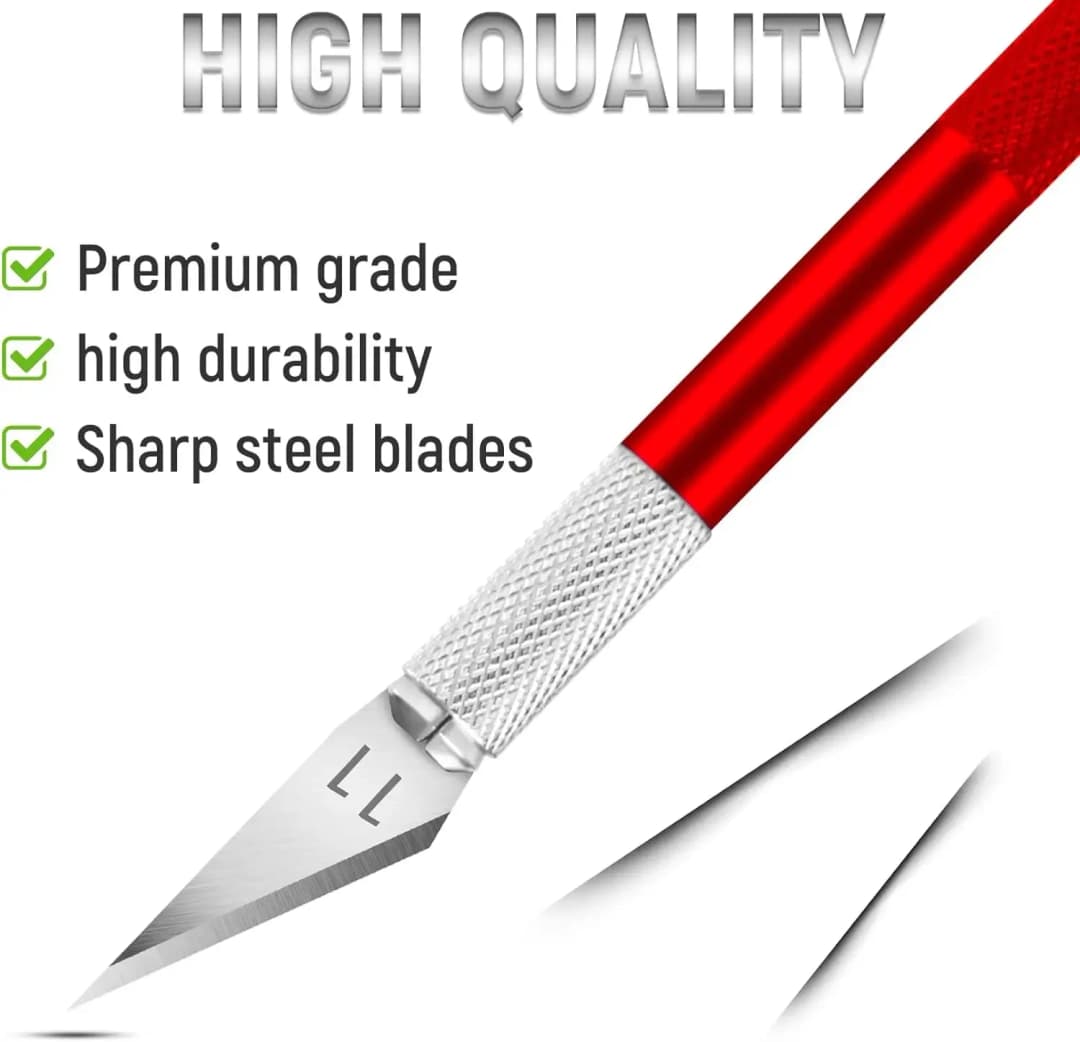 Hobby Knife with 1Steel Knife Exacto 1 Pcs Stainless 1 Pcs Craft Knife Exacto Blade Kit, 1pcs Steel 15CM Ruler for Art, - 5