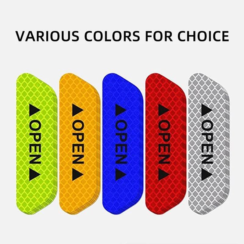 Universal Car Door Sticker Night Reflective Safety Opening Warning Reflector Tape Decal 4Pcs Per Set Accessories - 5