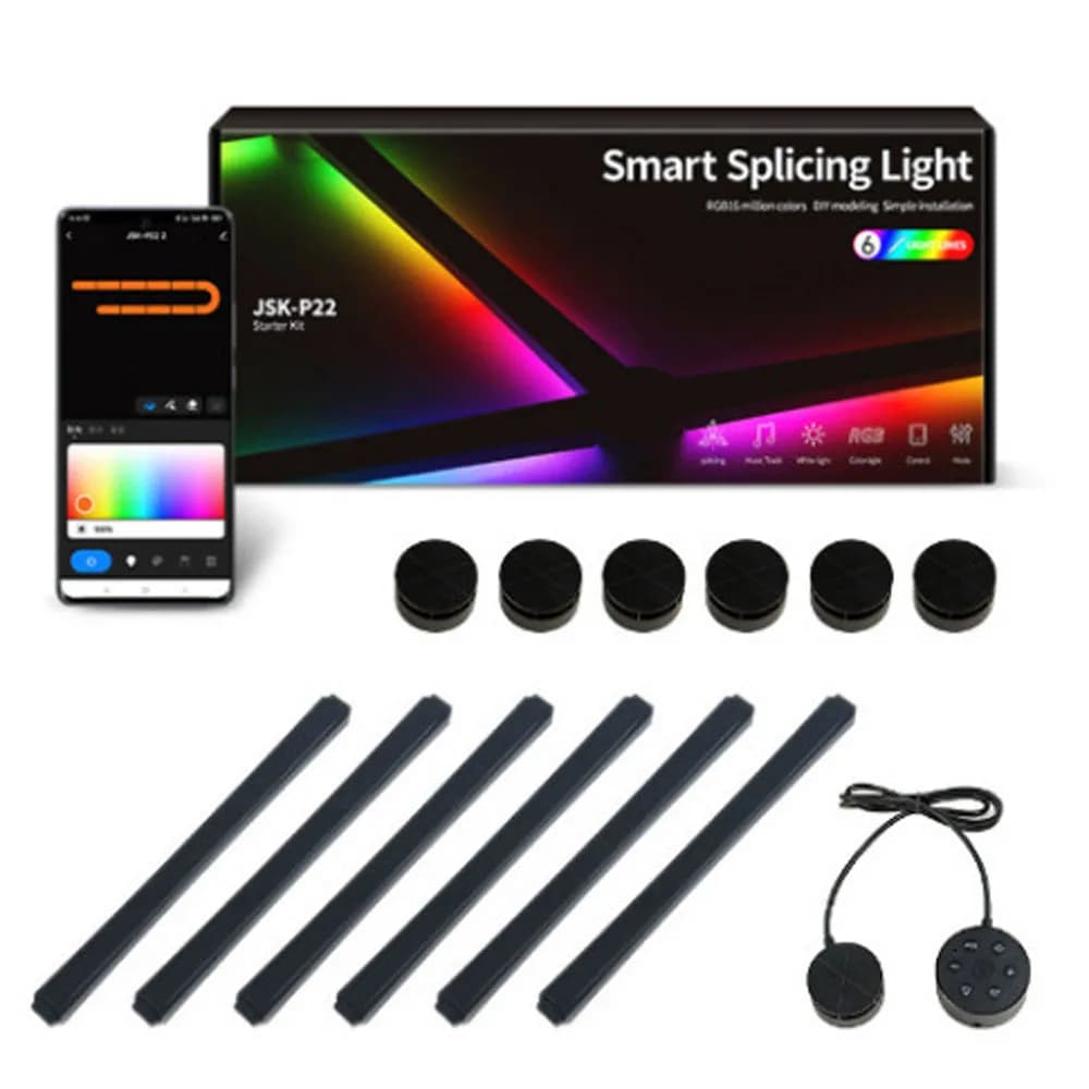 Splicing Light DIY Atmosphere Light RGB Smart Wall Light Voice Control Lamp for Esports Room Bedroom Bar Decoration Night Light - 2