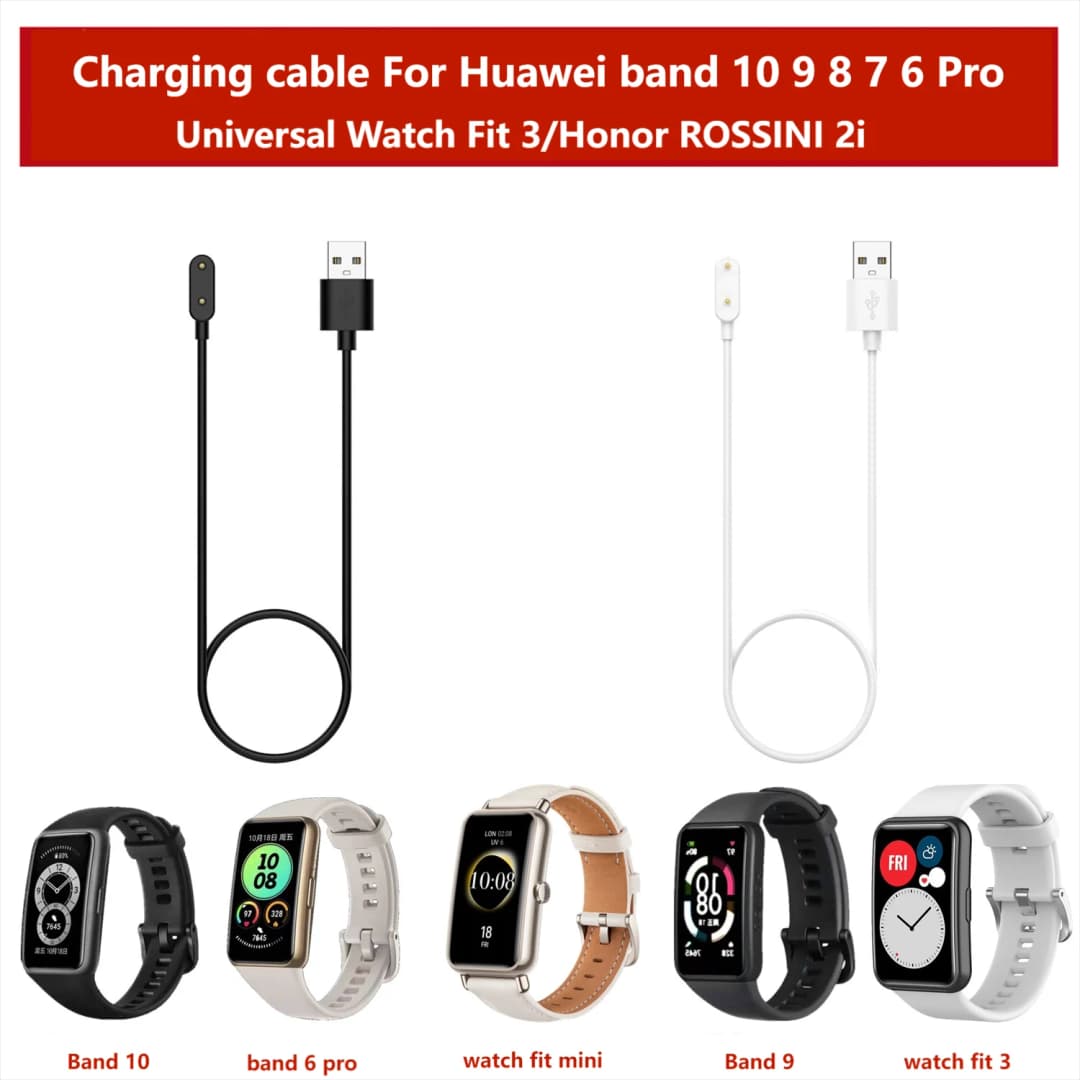 USB Type-C charging cable For Huawei band 10 9 8 7 6Pro Smart bracelet charger For Huawei watch Fit 3 2 Honor ROSSINI 2i adapter