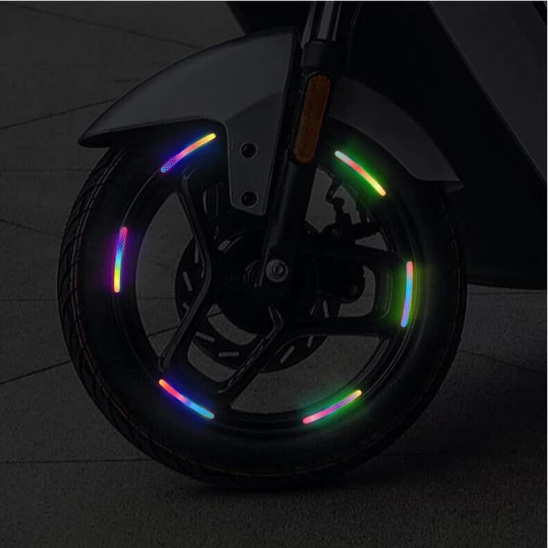 Anti-Collision Reflective Warning Stickers For Car Motorcycle, Bicycle Wheels, Seven-Color Laser Car Decoration Accessories - 3