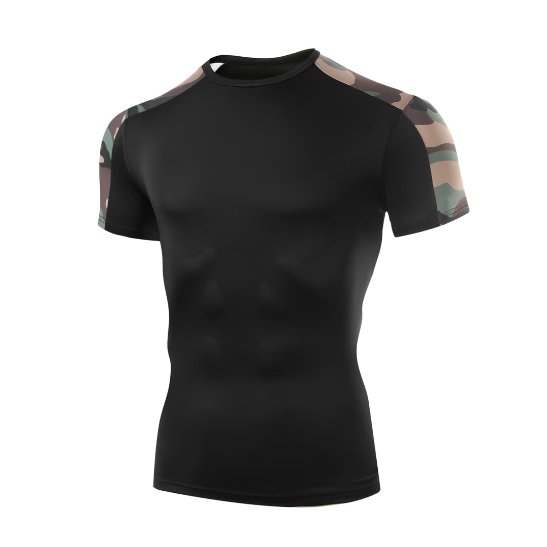 Men's Camo Running T Shirt Summer Compression Sport T-shirt  Workout Skinny Tights Gym Fitness Male Clothing  Sport Tops Tee Men - 6