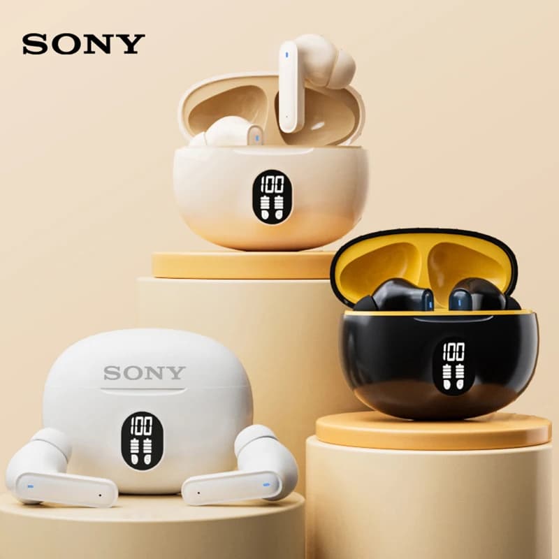 Original SONY TWS Wireless Bluetooth Earphone Transparent HIFI Headphones LED Power Digital Display Stereo Sound Earphones 895B