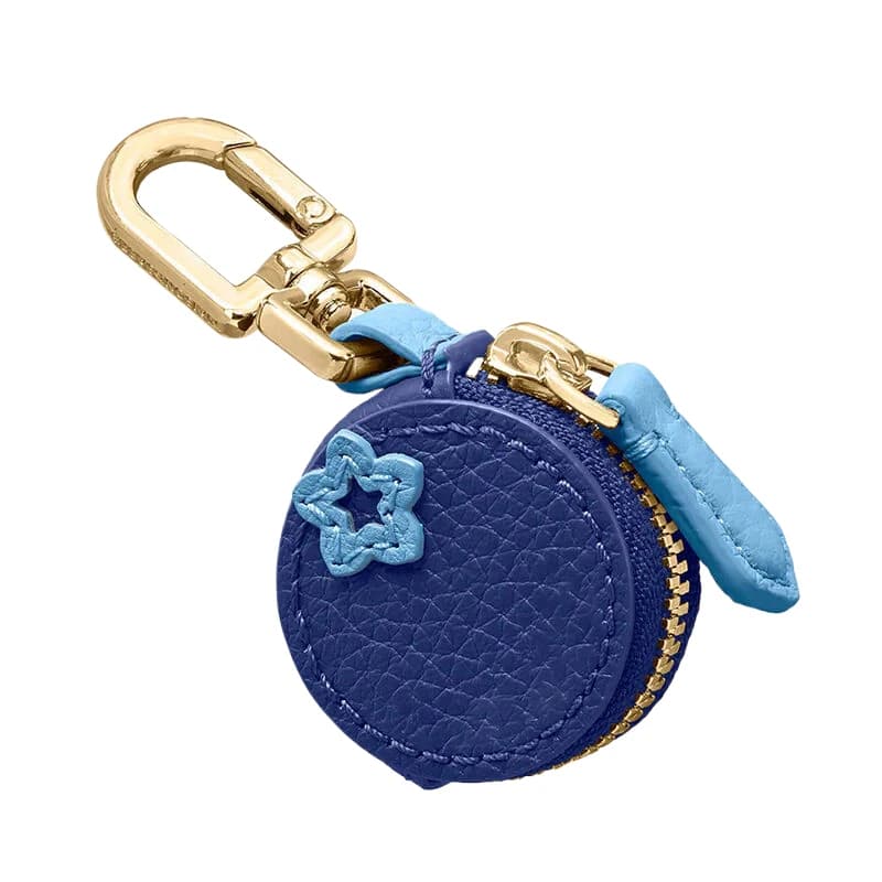 Cherry Blueberry Design Fruit Charm Coin Purse Microfiber Leather Cute Key Chain Mini Pouch Wallet Gift For Airtag Girl Women - 2