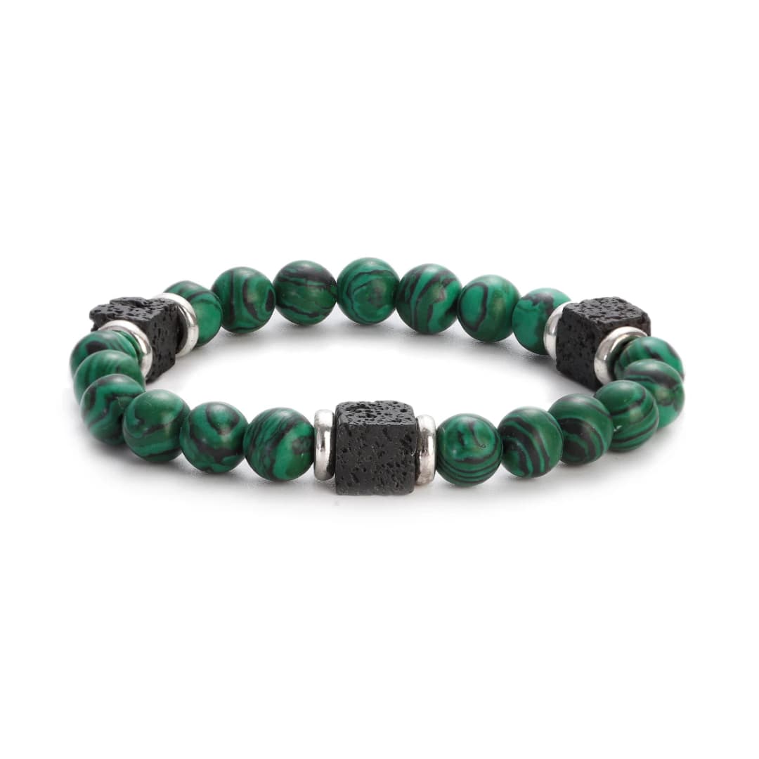 Classic Malachite Bracelets Men Jewelry Healing Lava Beads Bracelet Pulsera Diabetes Relief Bracelet Women - 4