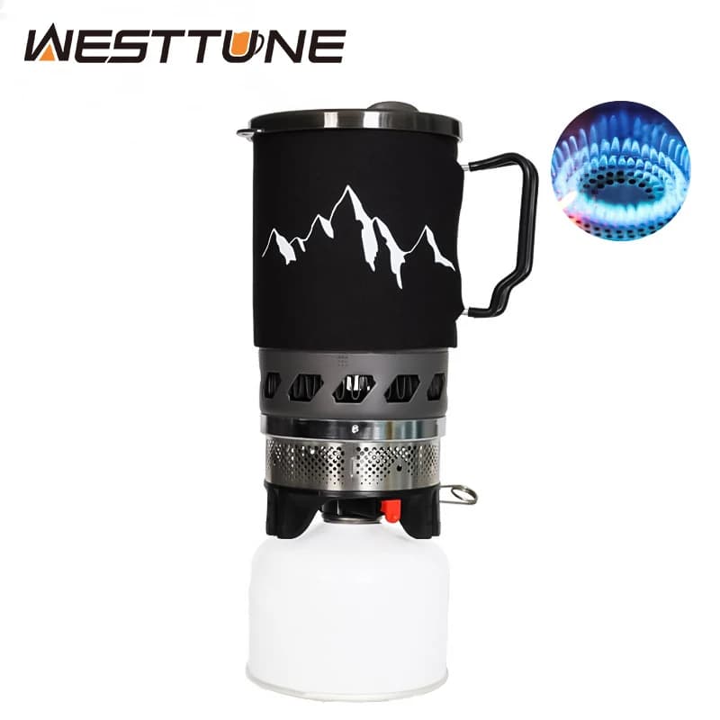 نظام موقد تخييم محمول 0.9L، شعلات طهي خارجية تعمل بالبروبان للتنزه والشاطئ والنزهات الطويلة والاستخدام الطارئ