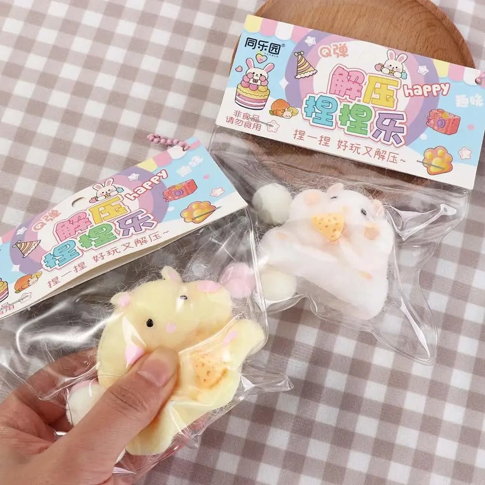 Cute Taba Squishy Hamster Squeeze Toy Cartoon Fidgets Toy Funny Plush Pinch Decompression Toy Stress Relief For Kids Adults Gift - 2