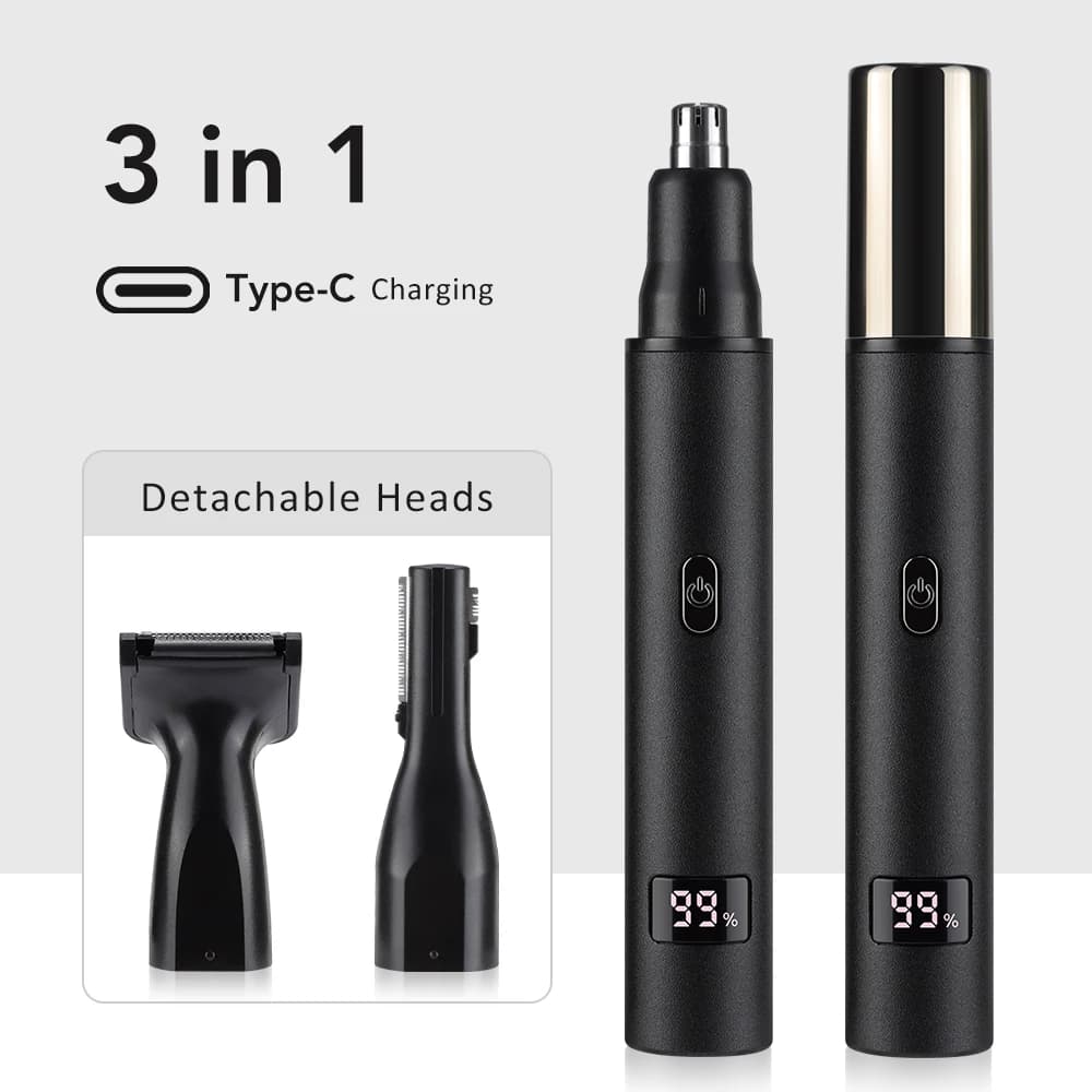 3in1 Electric Ear Nose Hair Trimmer For Men USB Charging Portable Nose Hair Trimmer For Men Women Ear Nose Eyebrow Facial Hair - 2