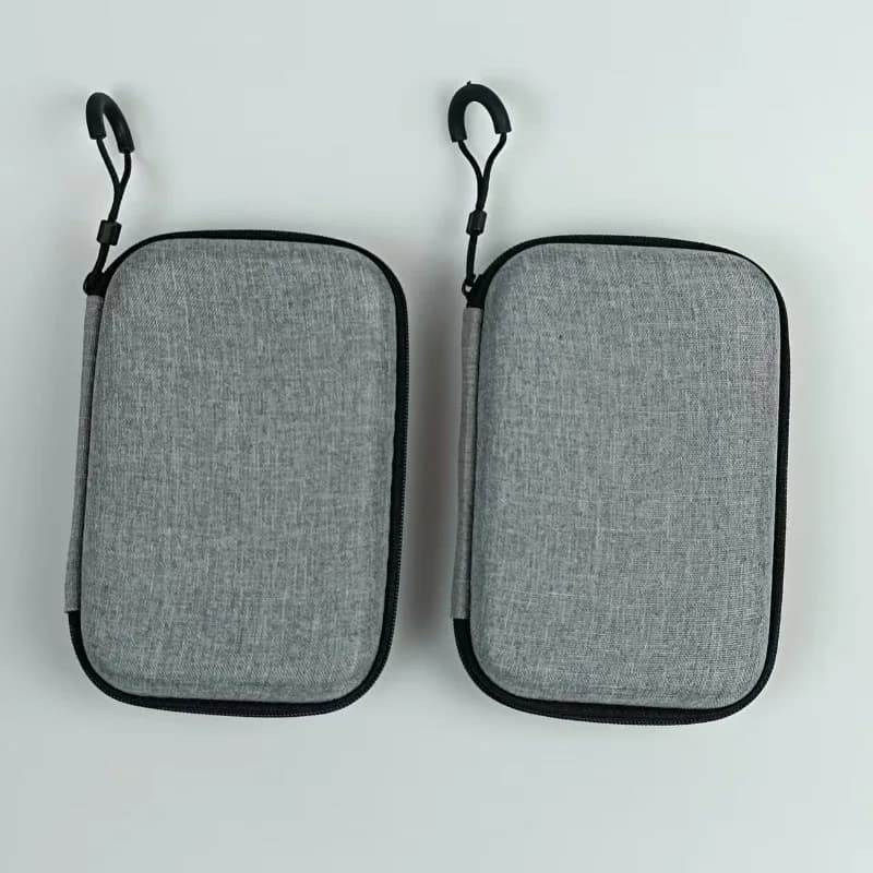 حقيبة تخزين المنتجات الرقمية باللون الرمادي الصغير، سماعة رأس محمولة، كابل بيانات USB، شاحن U Stick، حقيبة تخزين، حافظة واقية مضادة للصدمات - 6