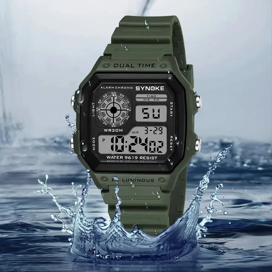SYNOKE Digital Watches Men Sports Luminous Multifunction Waterproof Chrono Wristwatch Outdoor and Running Student Seven Light - 2
