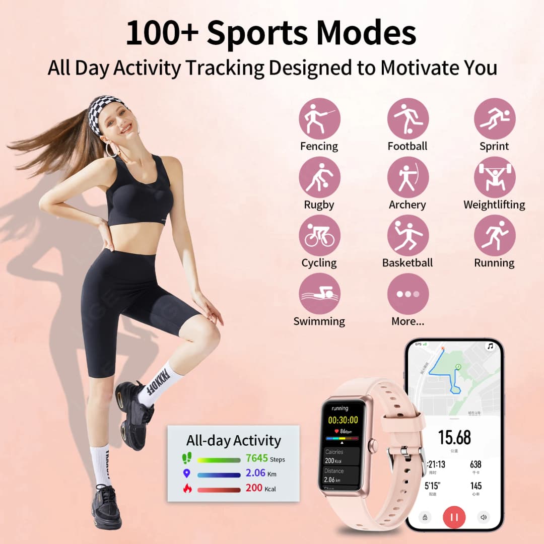 LIGE New Fashion Smart Watch Ladies Call Reminder Blood Oxygen DIY Custom Dial Sports Bracelet Waterproof Men Smartwatch Women - 4