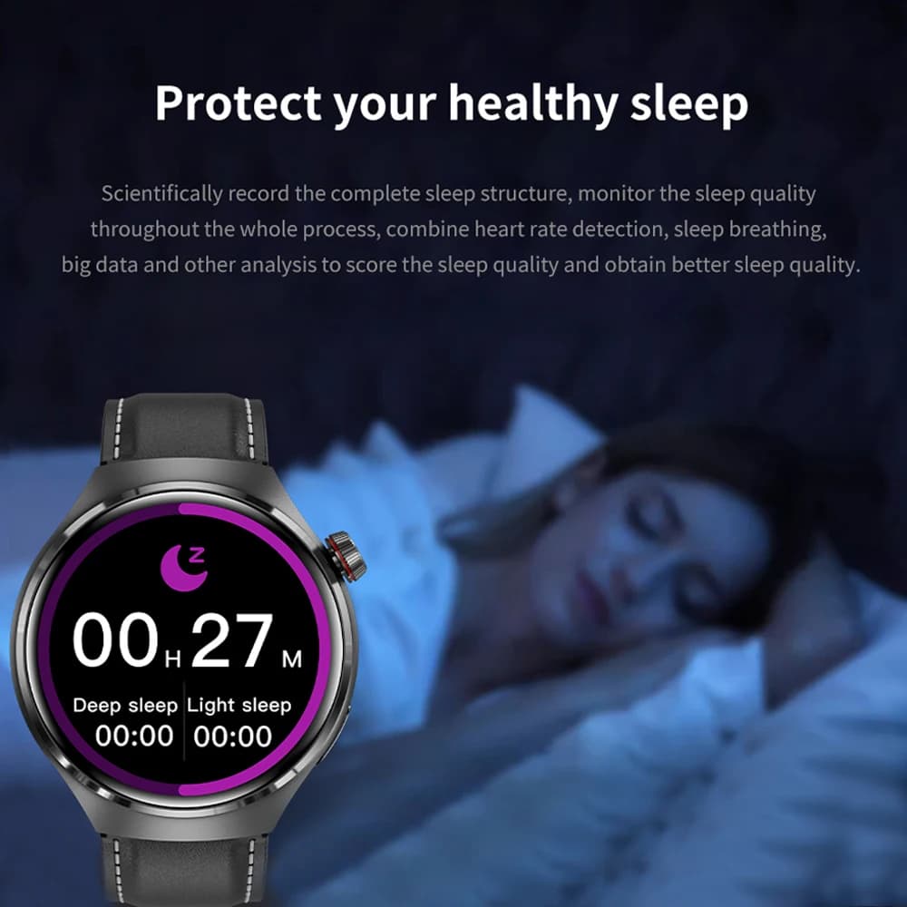 ساعة ذكية رجالية 2025، إصدار 4 برو، ترقية GPS وNFC، شاشة AMOLED عالية الدقة، مكالمات بلوتوث، مقاومة للماء - 4