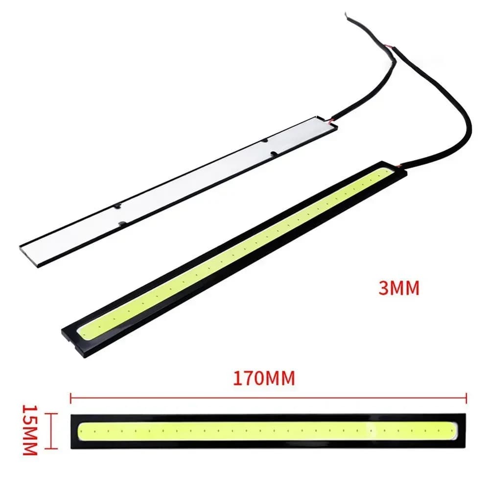 2x  Universal Car Light Bars 17cm Waterproof Led Cob Light Stripe For Car Racing Daytime Running Lamp NEW - 2
