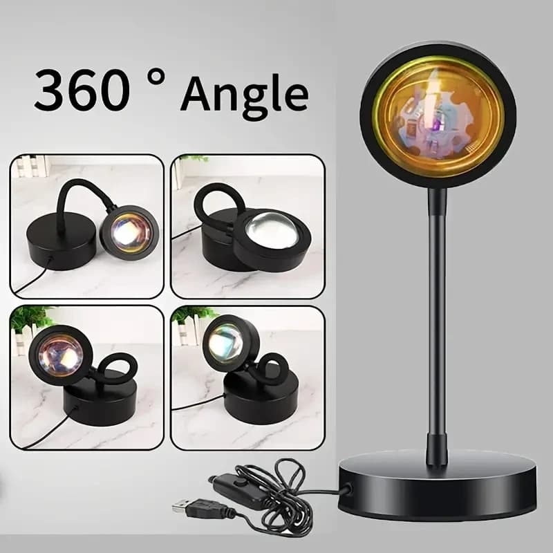 1pc LED sunset light, sunset light projector atmosphere light, bedroom LED night light projector, room atmosphere light office h - 5