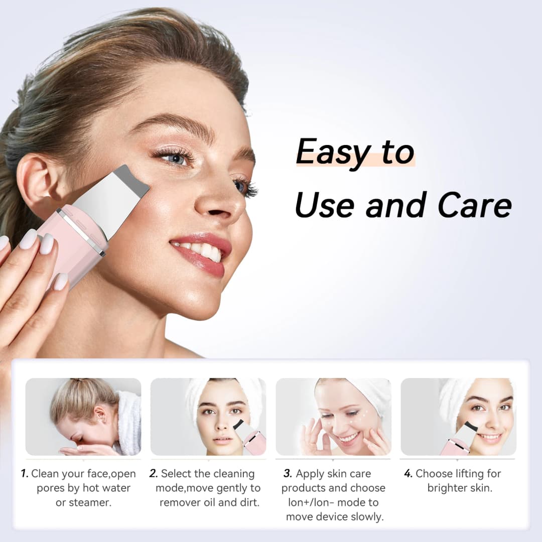 ANLAN Ultrasonic Skin Scrubber Deep Cleaning Peeling Shovel Limpiador Facial Skin Care Face Lifting Machine Ultrasonic Cleaner - 5
