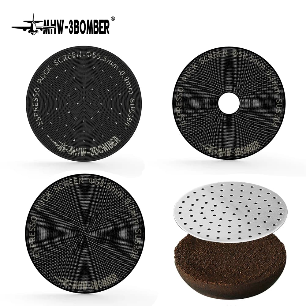 MHW-3BOMBER Espresso Puck Screen for 51/53/58.5MM Reusable  Stainless Steel/Titanium Coffee Filter 0.8/0.2MM Coffee Accessorie