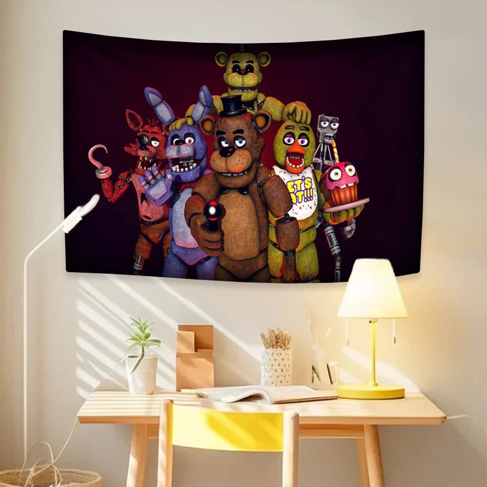 Classic Bear Game Tapestry Fnaf Prints Large Fabric Home Decor Wall Hanging Bedroom Living Room Background Friends Gift - 2
