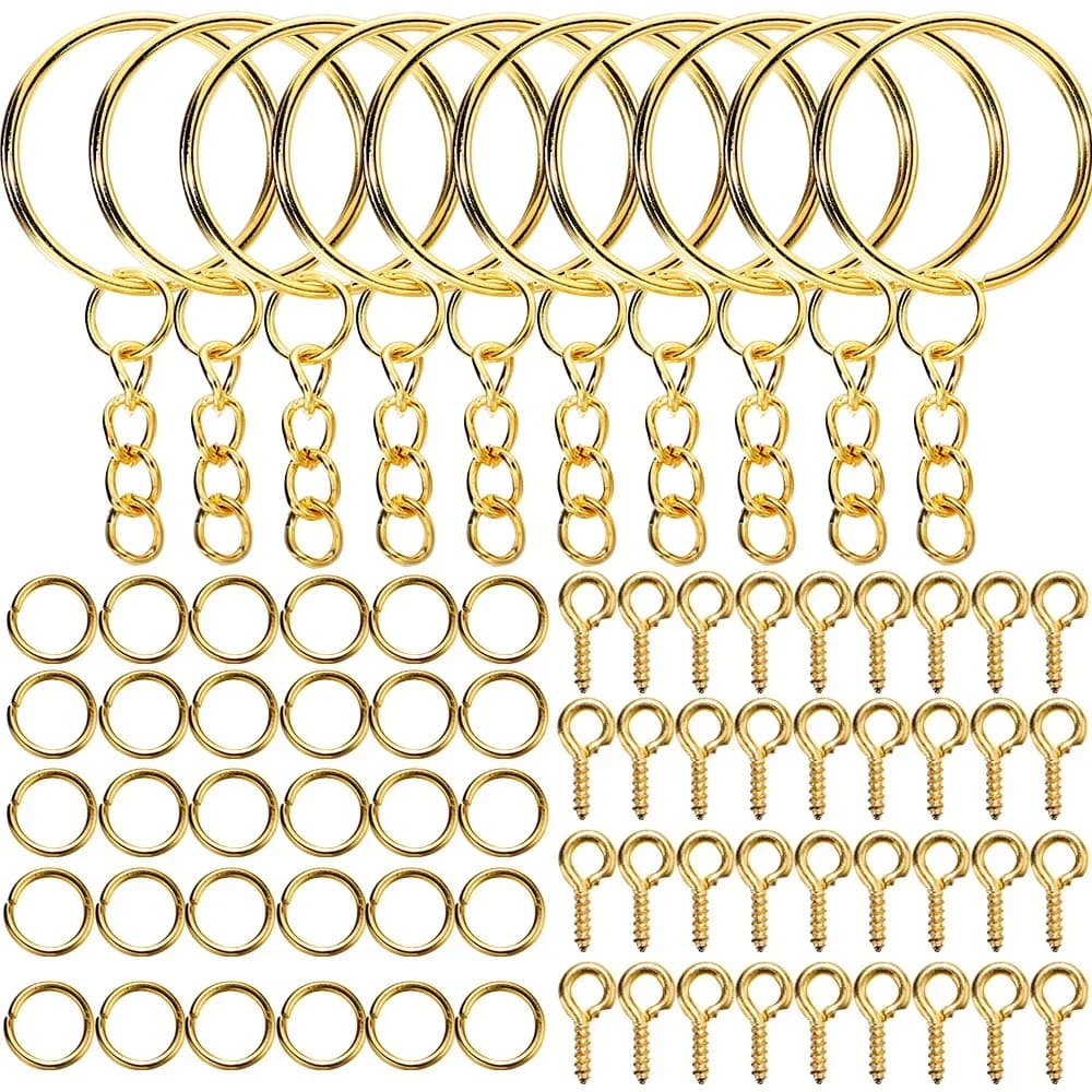110 قطعة من حلقات القفز المفتوحة والدبابيس لإكسسوارات صنع المجوهرات، مجموعات لصنع سلاسل المفاتيح من الإيبوكسي الراتنج