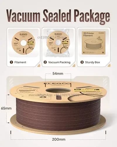 إيليجوو جديد PLA خشب البلوط تان بيرش خيط طباعة ثلاثية الأبعاد 1.75mm دقة عالية بكرة قابلة لإعادة الاستخدام 1kg فتح متعدد بلا حدود - 3