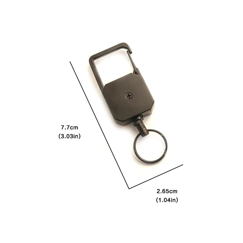 Retractable Key Ring Outdoor Anti-Loss Key Chain D-Shaped Climbing Carabiner Lanyard Easy-Pull Buckle Highly Elastic Key Ring - 6