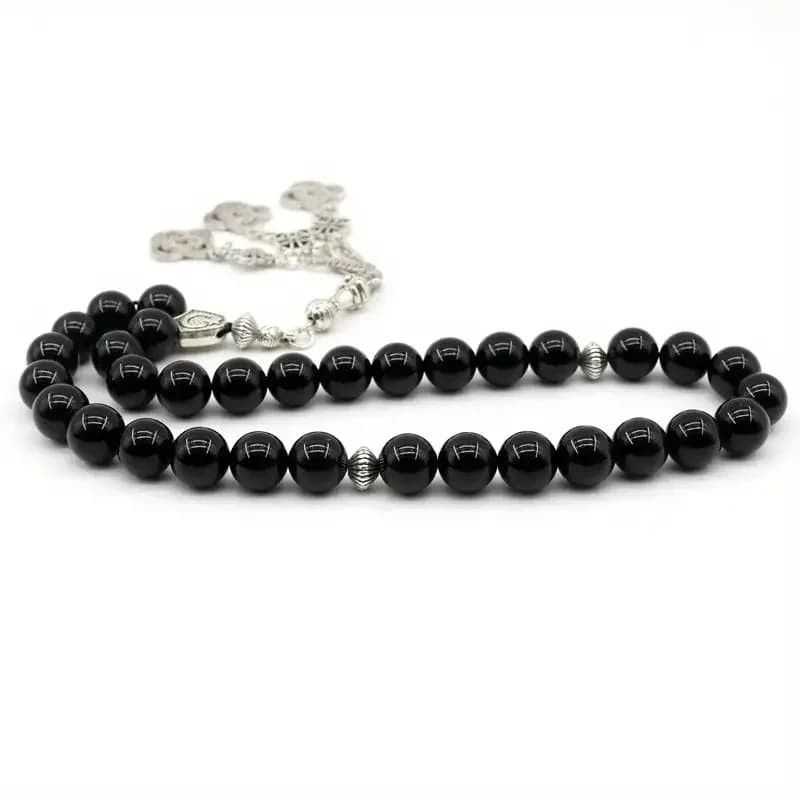 أسورة سحرية من الحجر الطبيعي والفضة بلون أكس، أسورة يدوية من الخرز الأخضر والفوشيا، مجوهرات سحرية مجوفة - 2