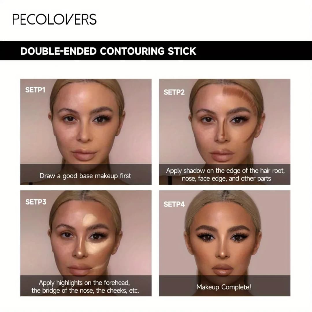 Double Head Highlight Pen Face Make Up Liquid Waterproof Contouring Foundation Contour Makeup Concealer Stick Pencil Cosmetics - 2